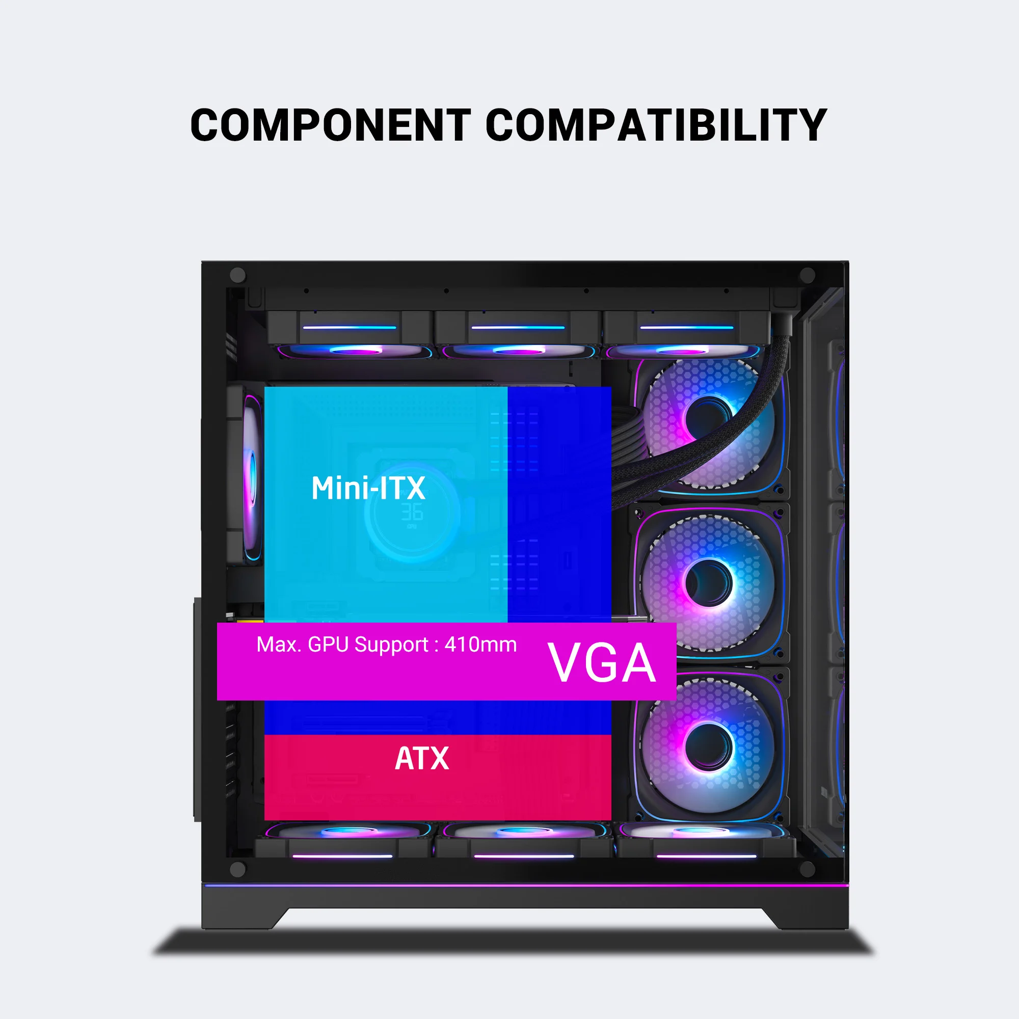 Ant Esports Crystal X7 Pro Max Mid Tower ARGB Gaming Cabinet