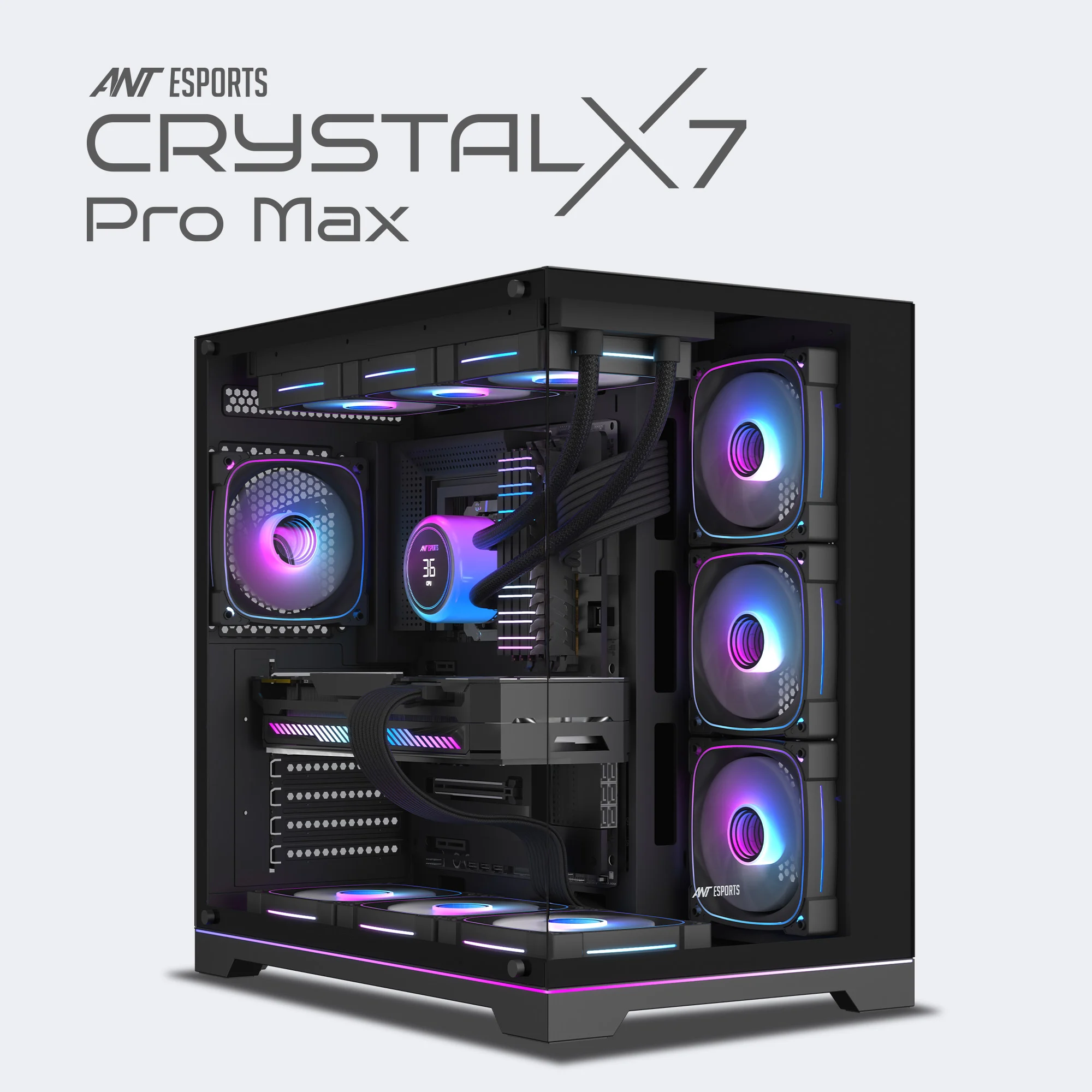 Ant Esports Crystal X7 Pro Max Mid Tower ARGB Gaming Cabinet