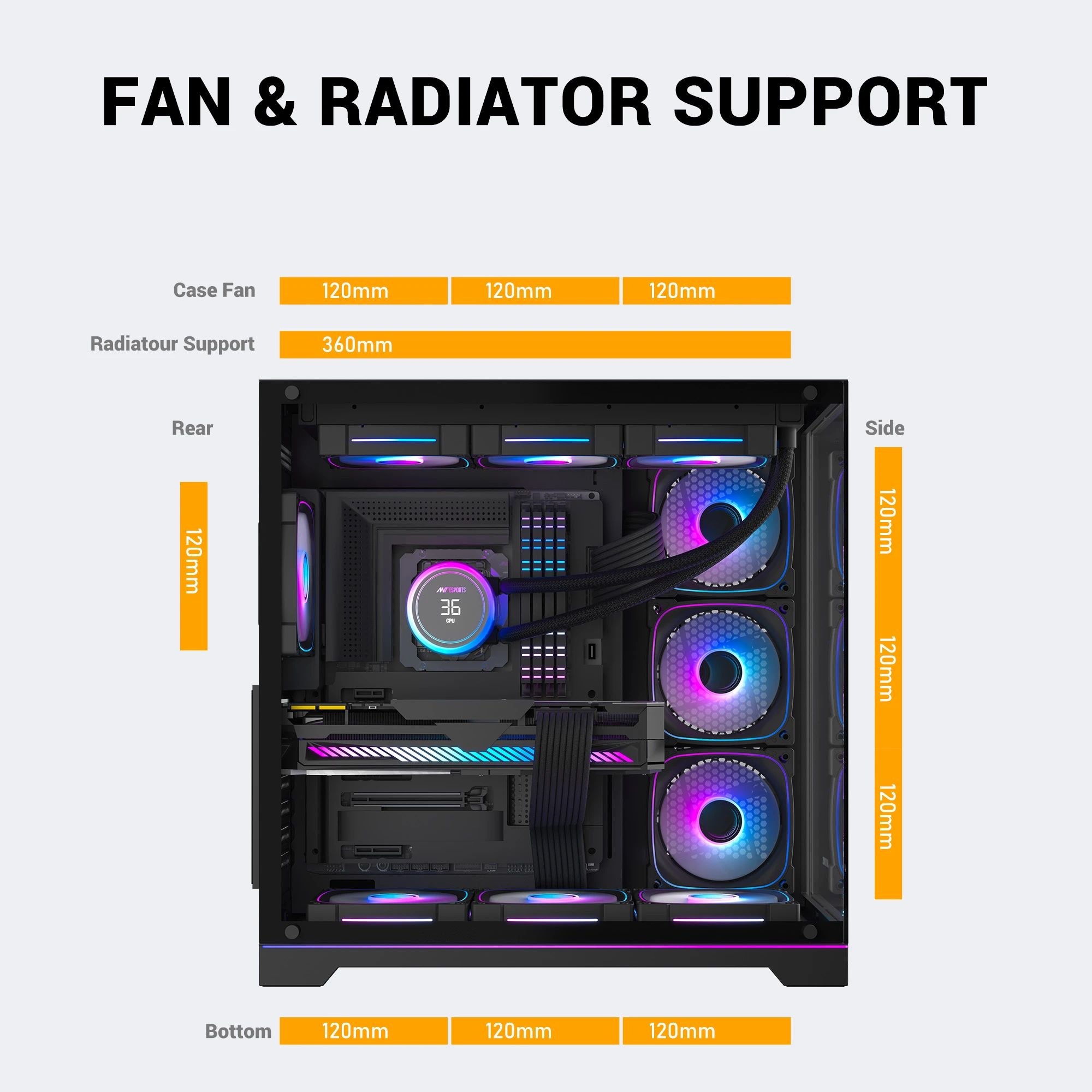 Ant Esports Crystal X7 Pro Max Mid Tower ARGB Gaming Cabinet