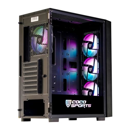 COCONUT RAMPAGE 3000D E ATX ARGB GAMING CABINET BLACK