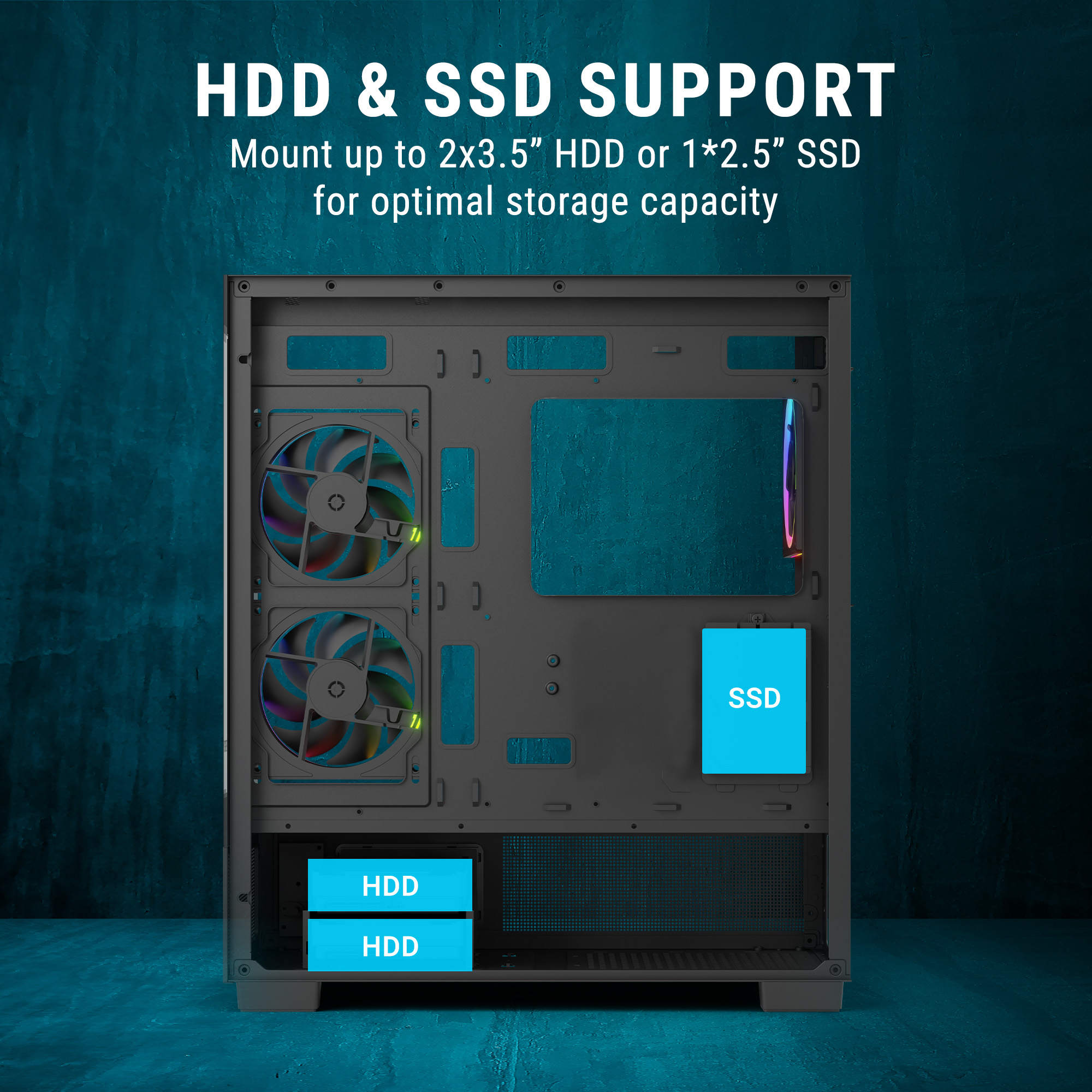 Ant Esports Gaming Cabinet Crystal X3 LCD (Black)