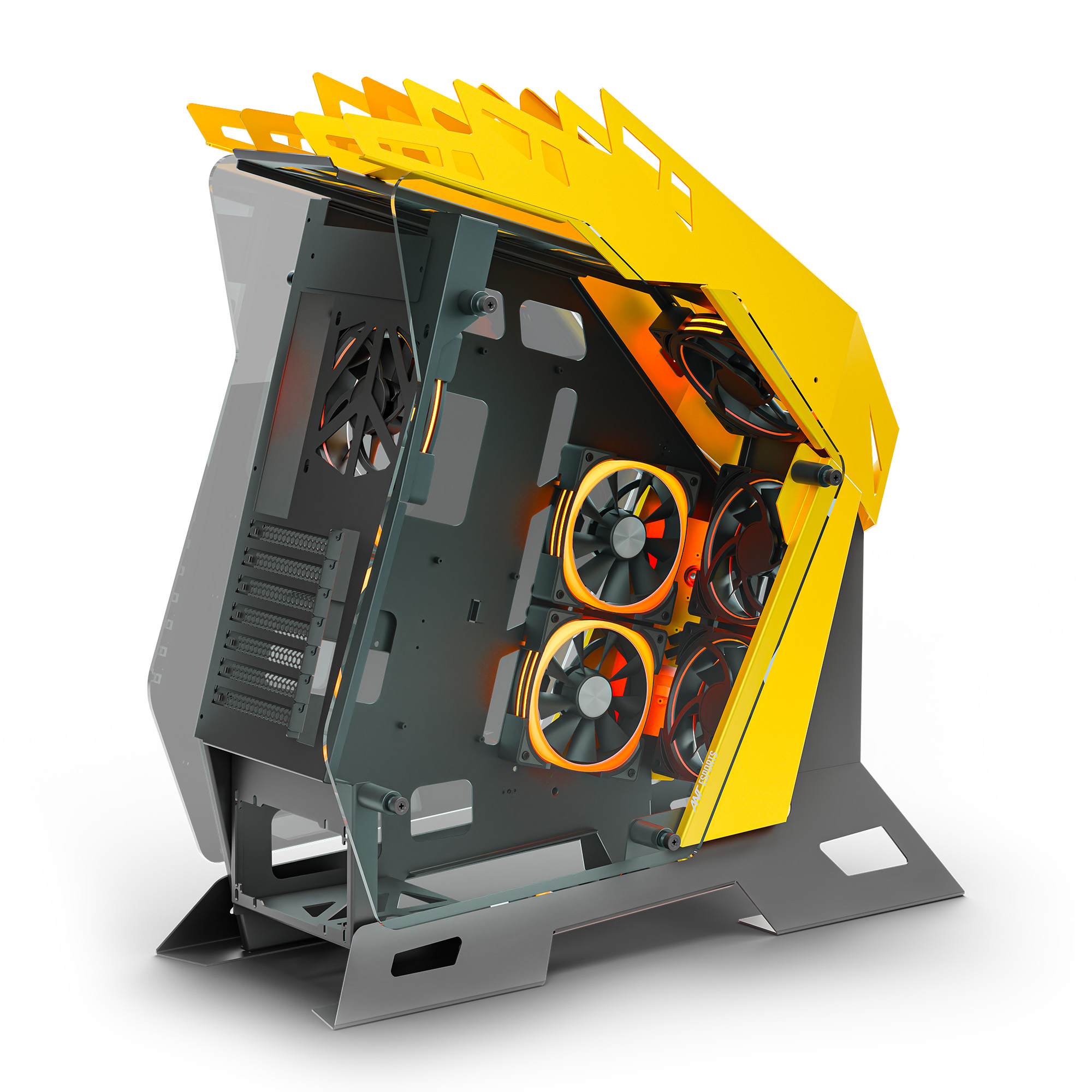 Ant Esports Cypher G7 Mid-Tower ATX Gaming Cabinet – Black-Yellow