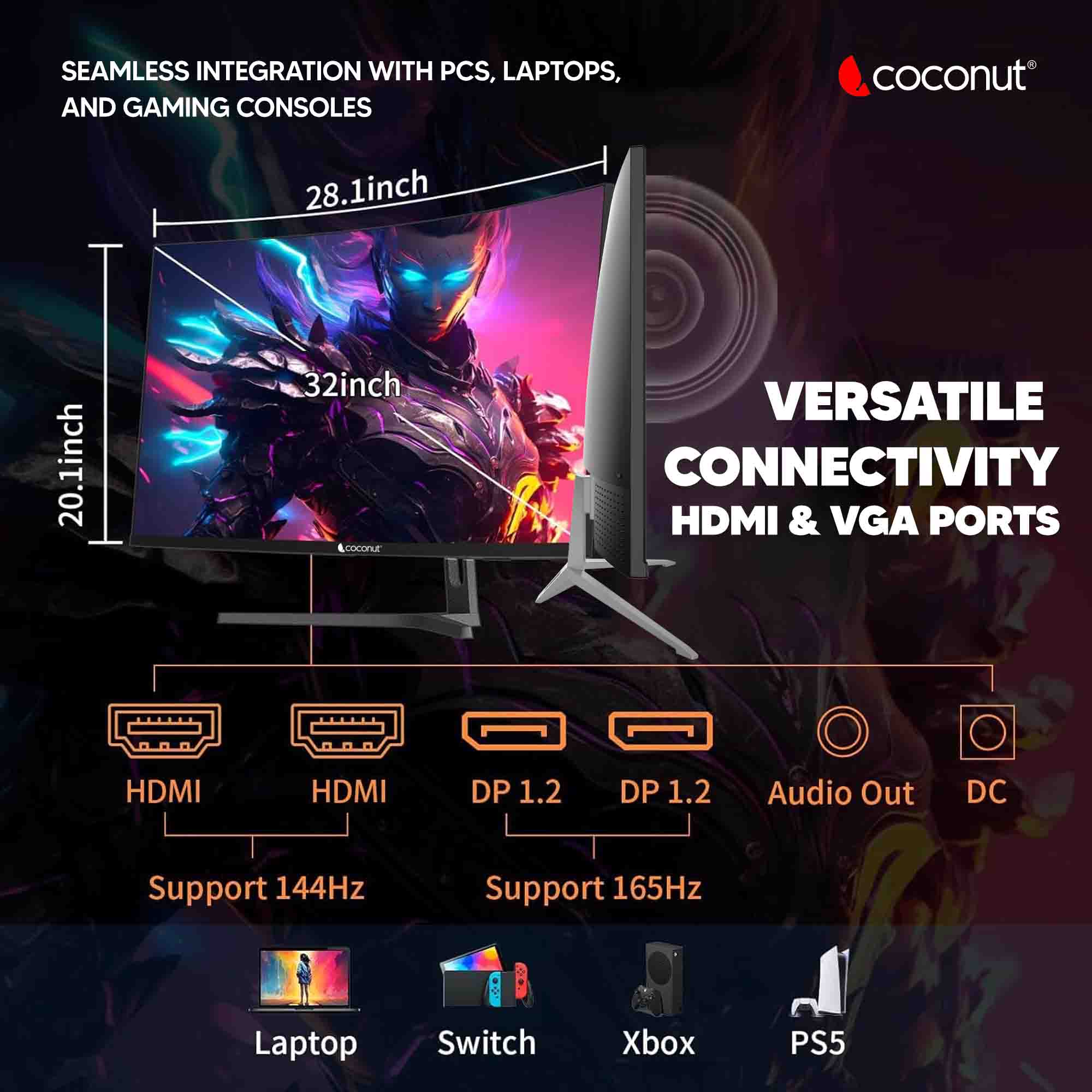 AOC C32G2ZE2 31.5 Inch 250Hz Curved Gaming Monitor