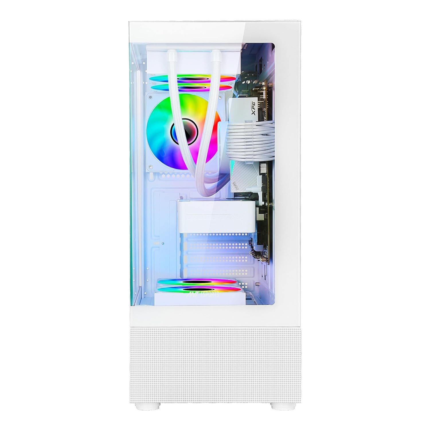 ANT ESPORTS CRYSTAL X2 ARGB GAMING CABINET – WHITE