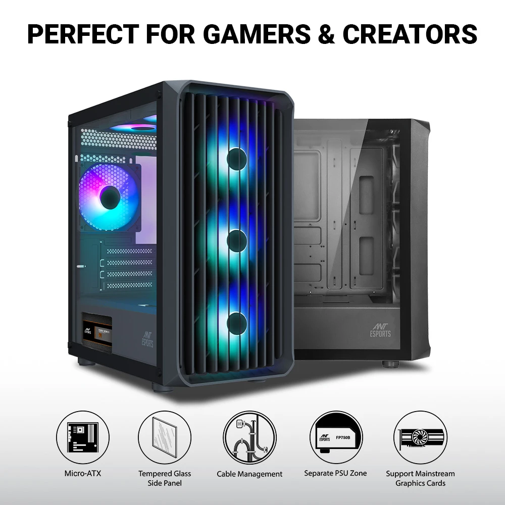 Ant Esports Gaming Cabinet 205 Mini 6F Black