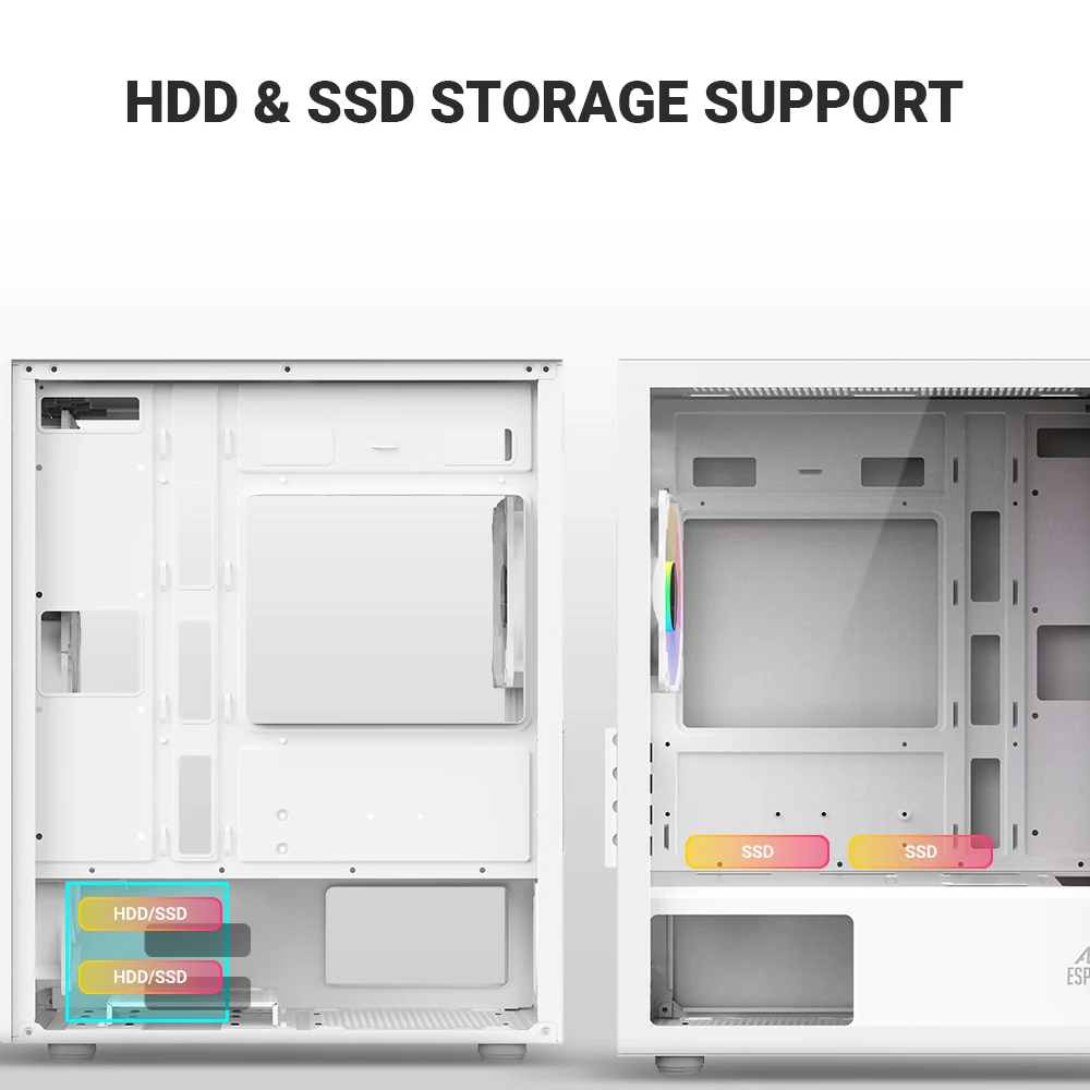 Ant Esports Gaming Cabinet 205 Mini 6F White