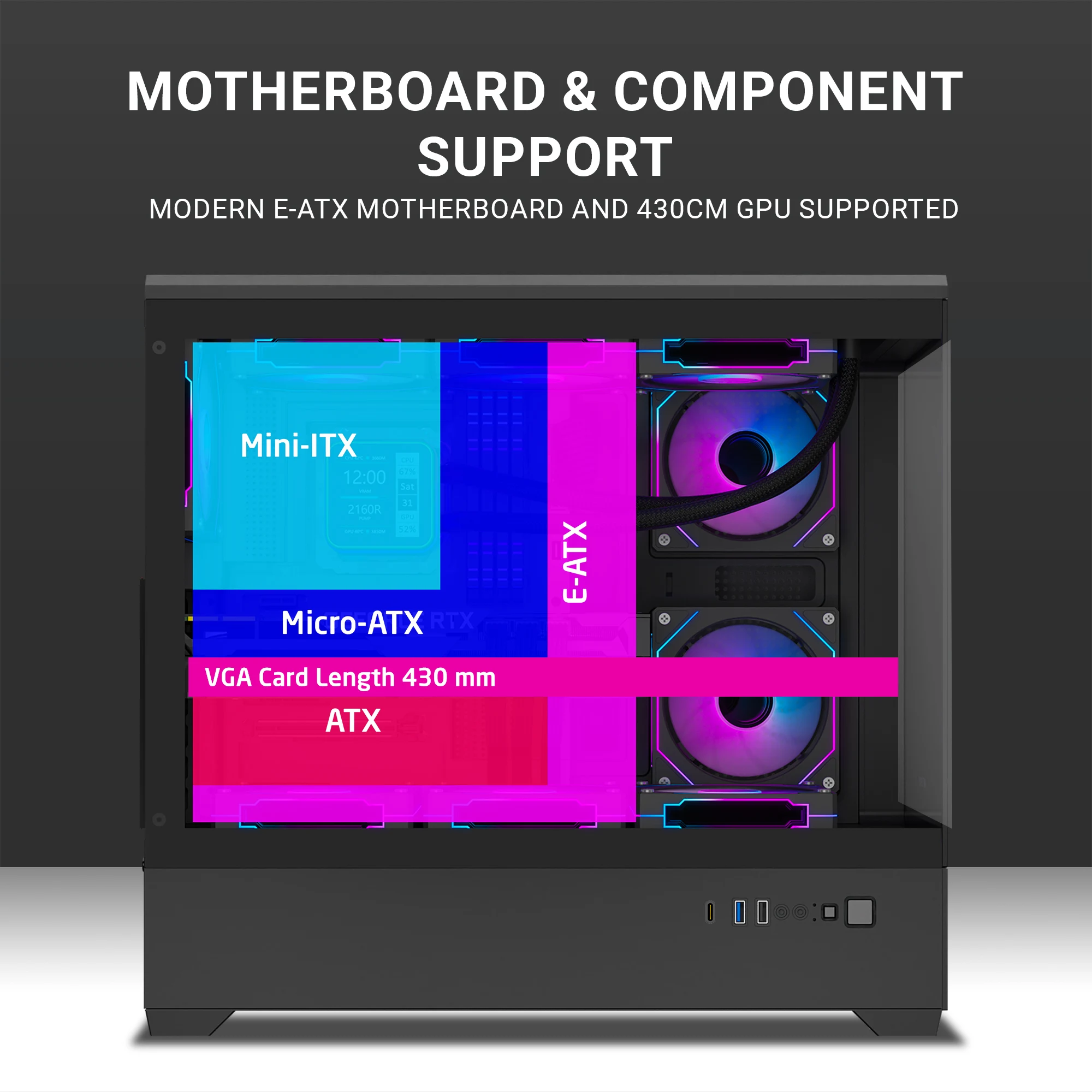 Ant Esports Crystal X6 Lite ARGB E-ATX Cabinet 6 Fans
