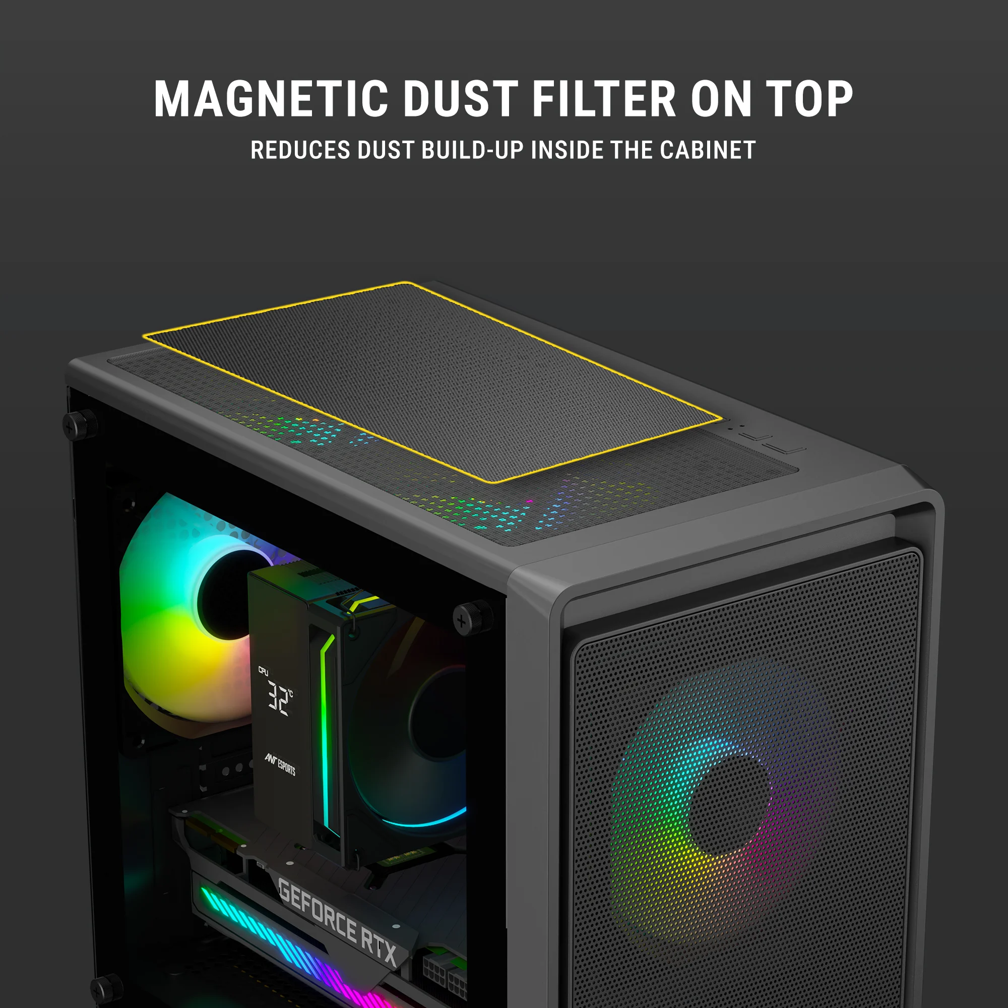 Ant Esports 400 Air Mini M-ATX Cabinet with 3×120mm Fans