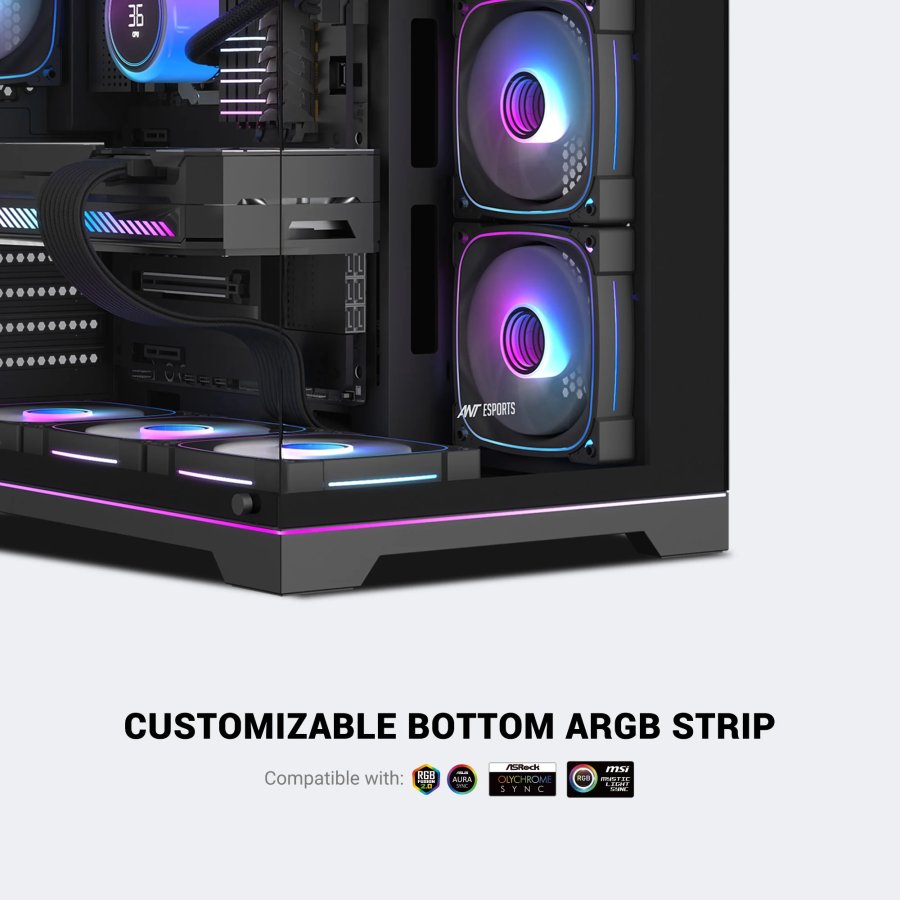 Ant Esports Crystal X7 Pro Max Mid Tower ARGB Gaming Cabinet
