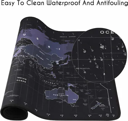 WORLD MAP PRINTED MOUSEPAD 300*800*2MM