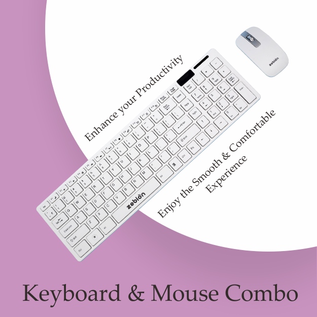 ZEBION COMBO SLIMFIT G1600 WIRELESS (WHITE)