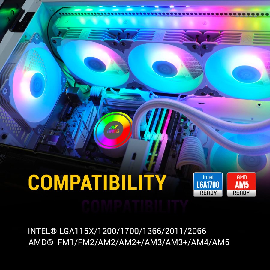 Ant Esports ICE-360 ARGB 360mm AIO Liquid Cooler White