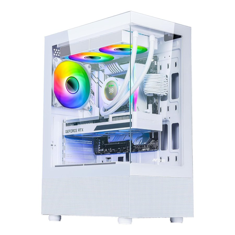 Ant Esports Crystal X2 ARGB Gaming Cabinet White