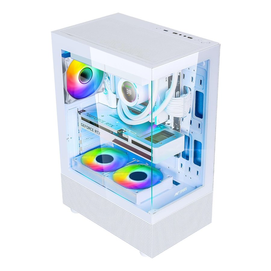 Ant Esports Crystal X2 ARGB Gaming Cabinet White