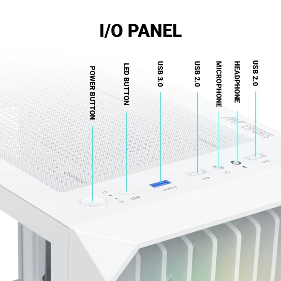 Ant Esports Gaming Cabinet 205 Mini 6F White