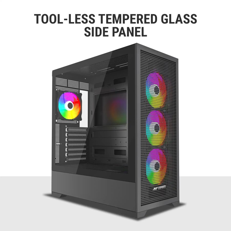 Ant Esports EVO 360 Black Mid Tower Cabinet (ATX/M-ATX/M-ITX)