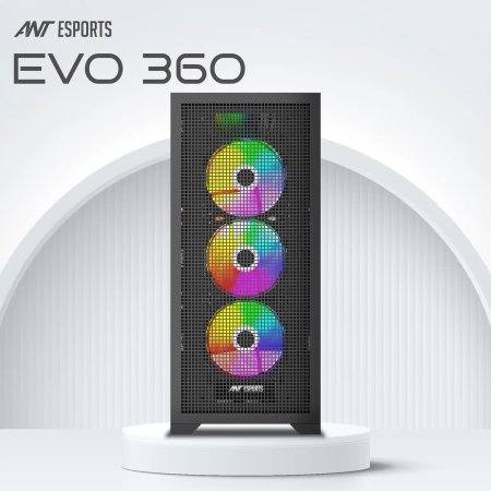 Ant Esports EVO 360 Black Mid Tower Cabinet (ATX/M-ATX/M-ITX)