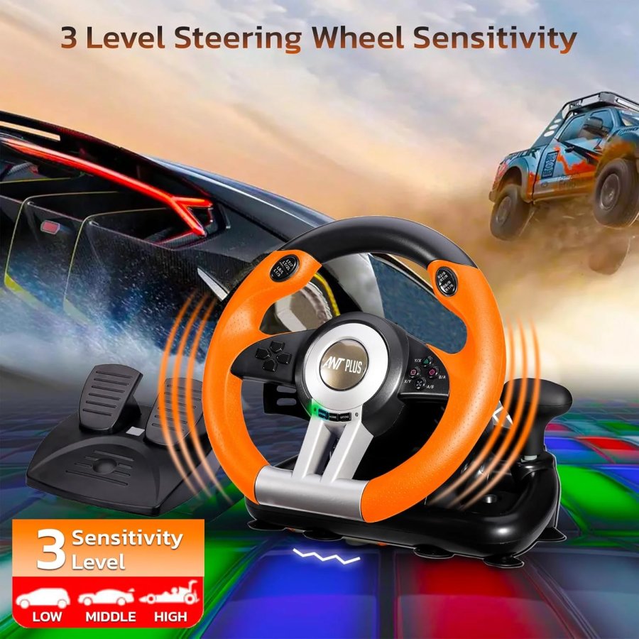 Ant Esports Fire Pro V3 Corsa Racing Wheel with Pedals – Black