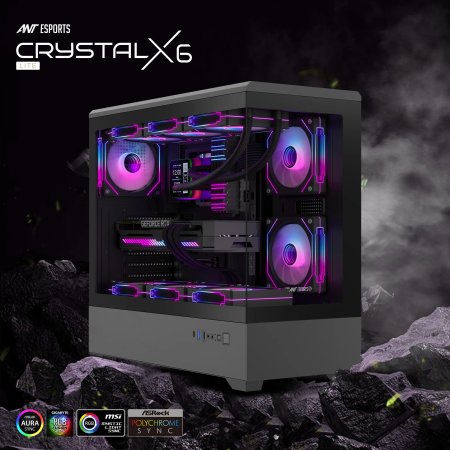 Ant Esports Crystal X6 Lite ARGB E-ATX Cabinet 6 Fans