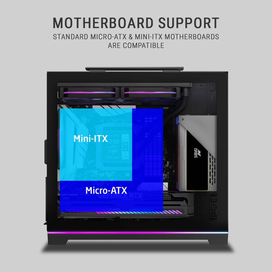 Ant Esports Box C Air V2 M-ATX Cabinet Black 120mm Fan
