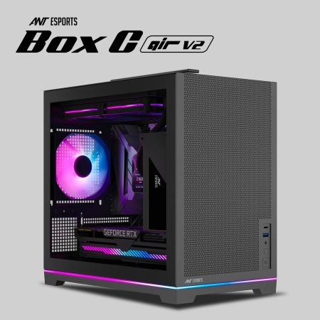 Ant Esports Box C Air V2 M-ATX Cabinet Black 120mm Fan