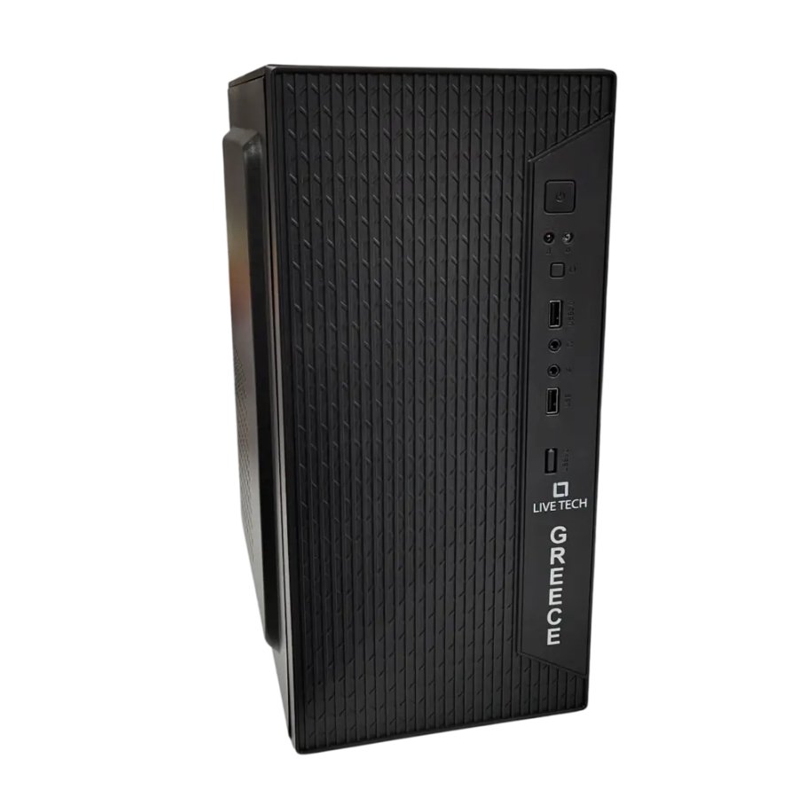 Live Tech Greece Cabinet ATX Micro-ATX Black Without SMPS