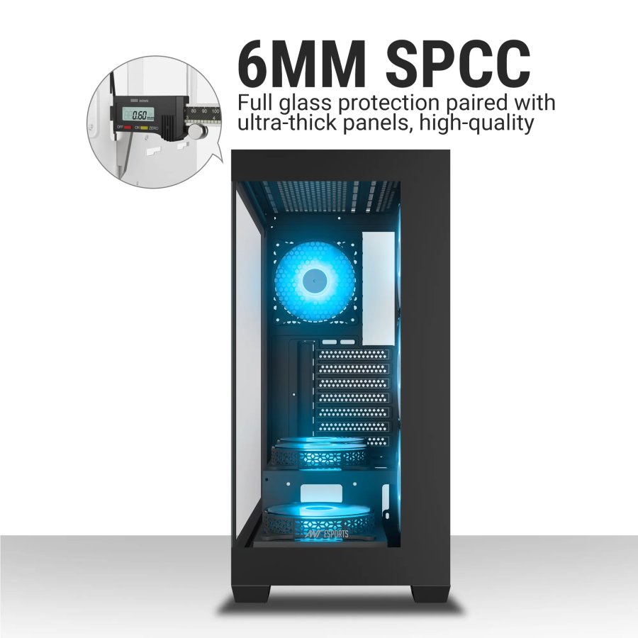 Ant Esports Crystal X7 ATX Cabinet Black 7x120mm Fans