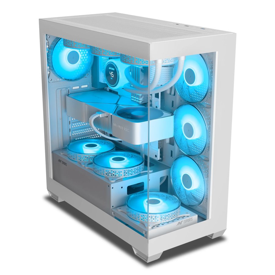Ant Esports Crystal X7 ATX Cabinet White 7x120mm Fans