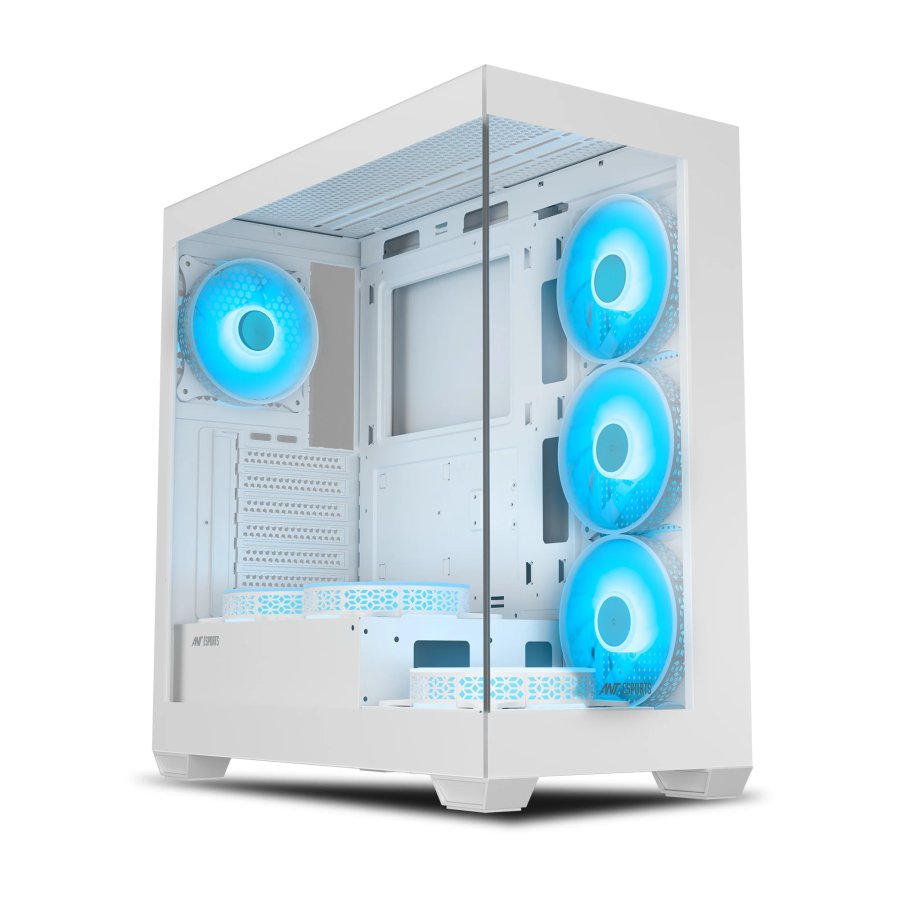 Ant Esports Crystal X7 ATX Cabinet White 7x120mm Fans