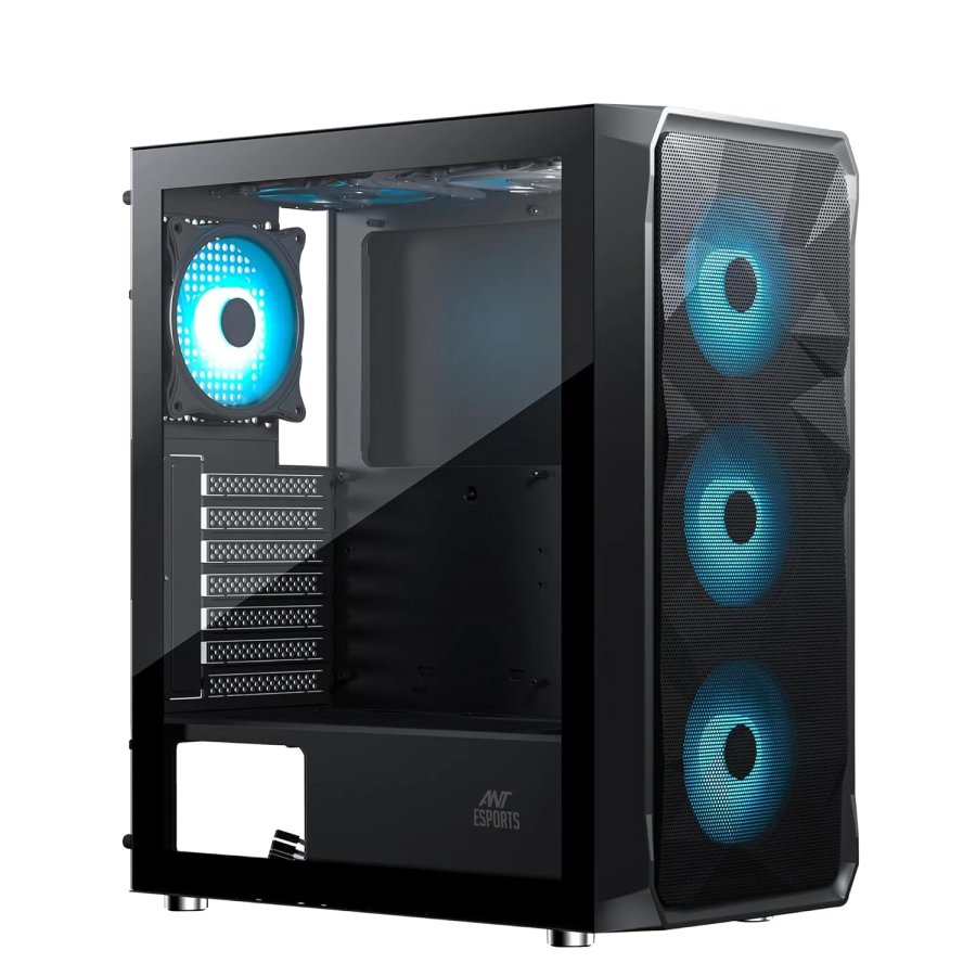 Ant Esports ICE-112 ARGB ATX Cabinet Black 4 Fans