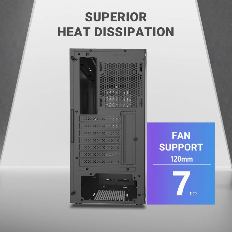 Ant Esports ICE-112 ARGB ATX Cabinet Black 4 Fans