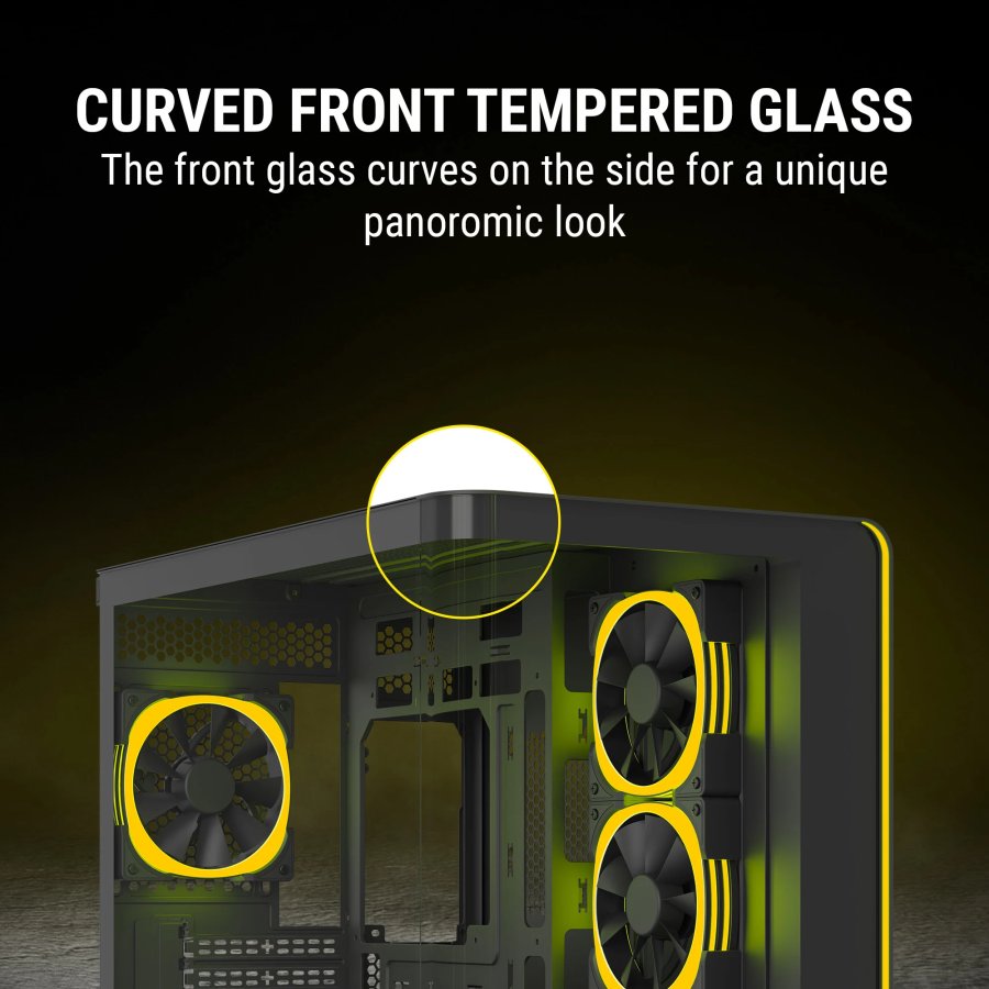 Ant Esports Crystal ARC Gaming Cabinet Black