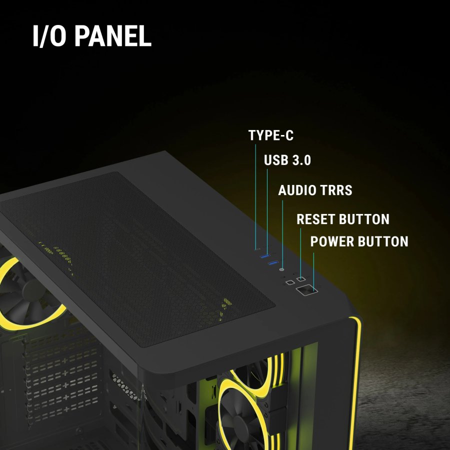 Ant Esports Crystal ARC Gaming Cabinet Black