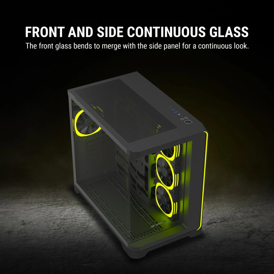 Ant Esports Crystal ARC Gaming Cabinet Black
