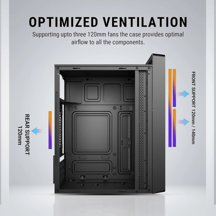 Ant Esports Si11 Mid Tower Cabinet M-ATX ITX Black