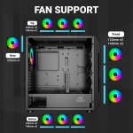 Ant Esports ICE-410TG Cabinet 4x120mm ARGB Fans Black