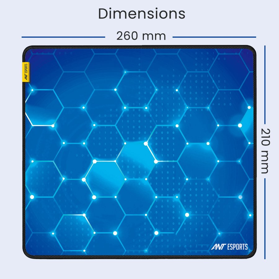 Ant Esports Hexa Mouse Pad 260X210X3mm Anti-Fray Stitching Blue