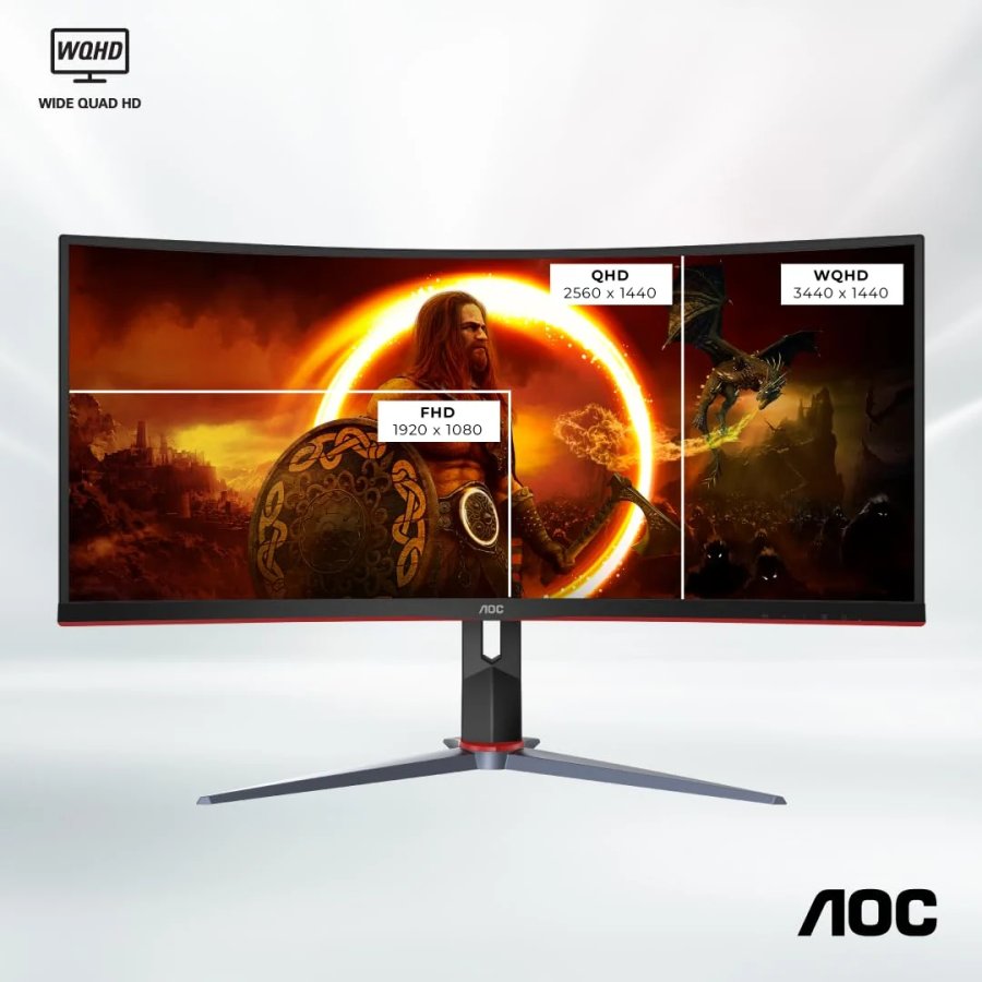 AOC CU34G2XP 34 Inch Curved 180Hz Height Adjustable
