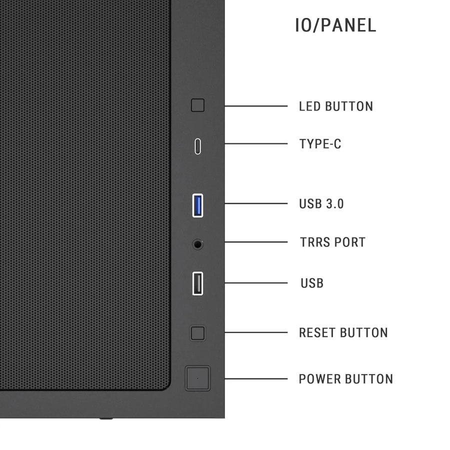 Ant Esports 511 Air 5F Gaming Cabinet Black