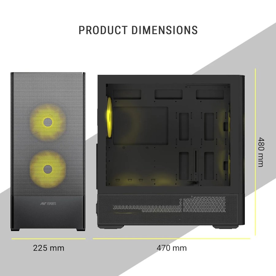 Ant Esports 511 Air 5F Gaming Cabinet Black