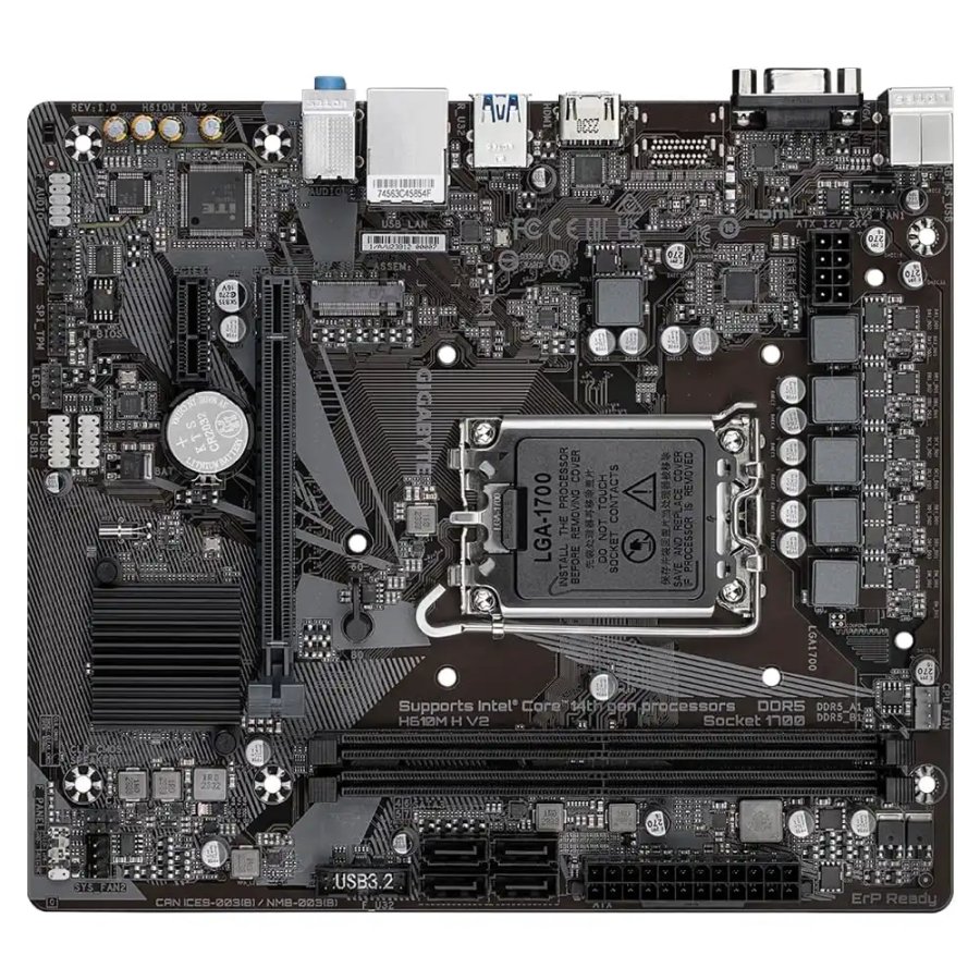 Gigabyte H610M H V2 DDR5 Motherboard for Intel 14th Gen