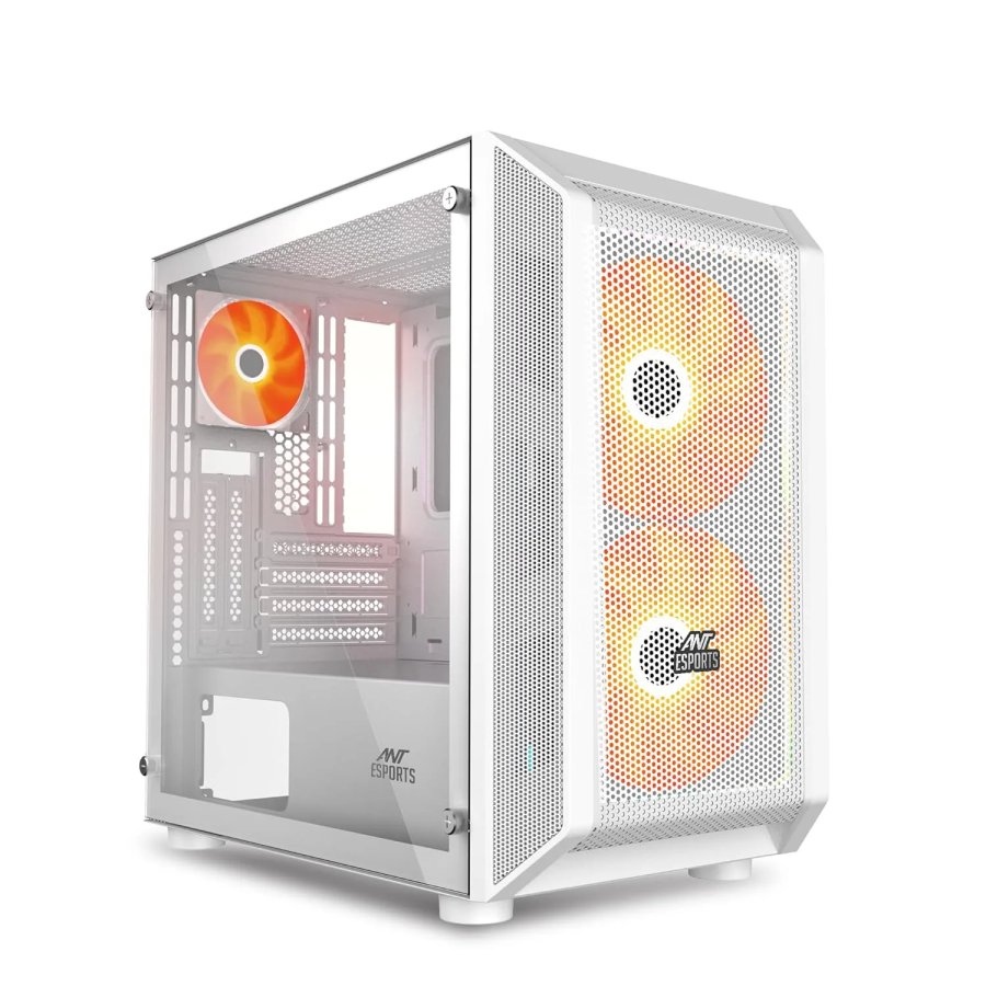 Ant Esports 200 Air Mini Gaming Cabinet White 2x120mm Fans