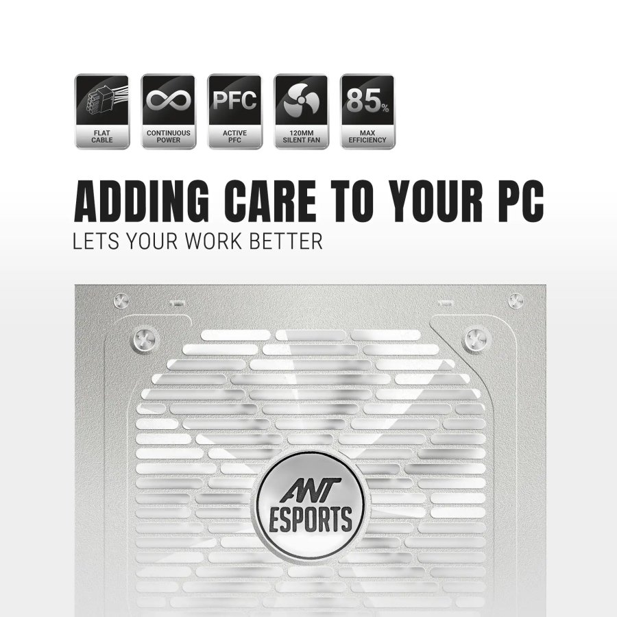 Ant Esports RX550 White 80 Plus Bronze Gaming Power Supply