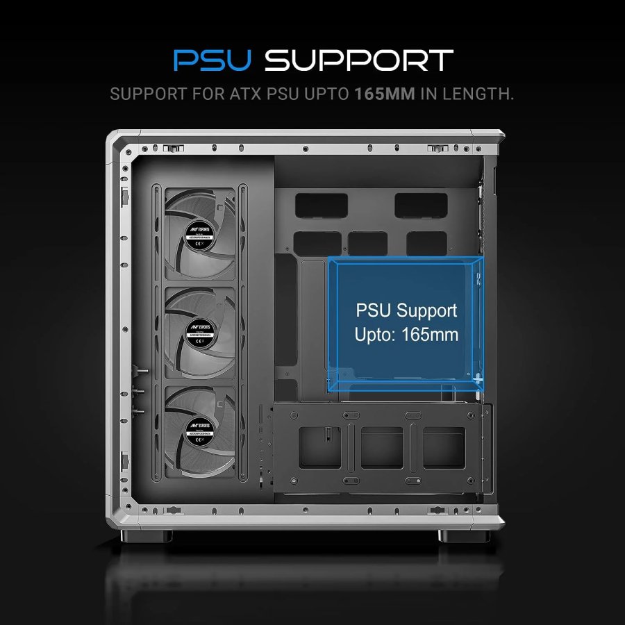 Ant Esports Crystal X8 ATX Mid-Tower Gaming Cabinet (Black)