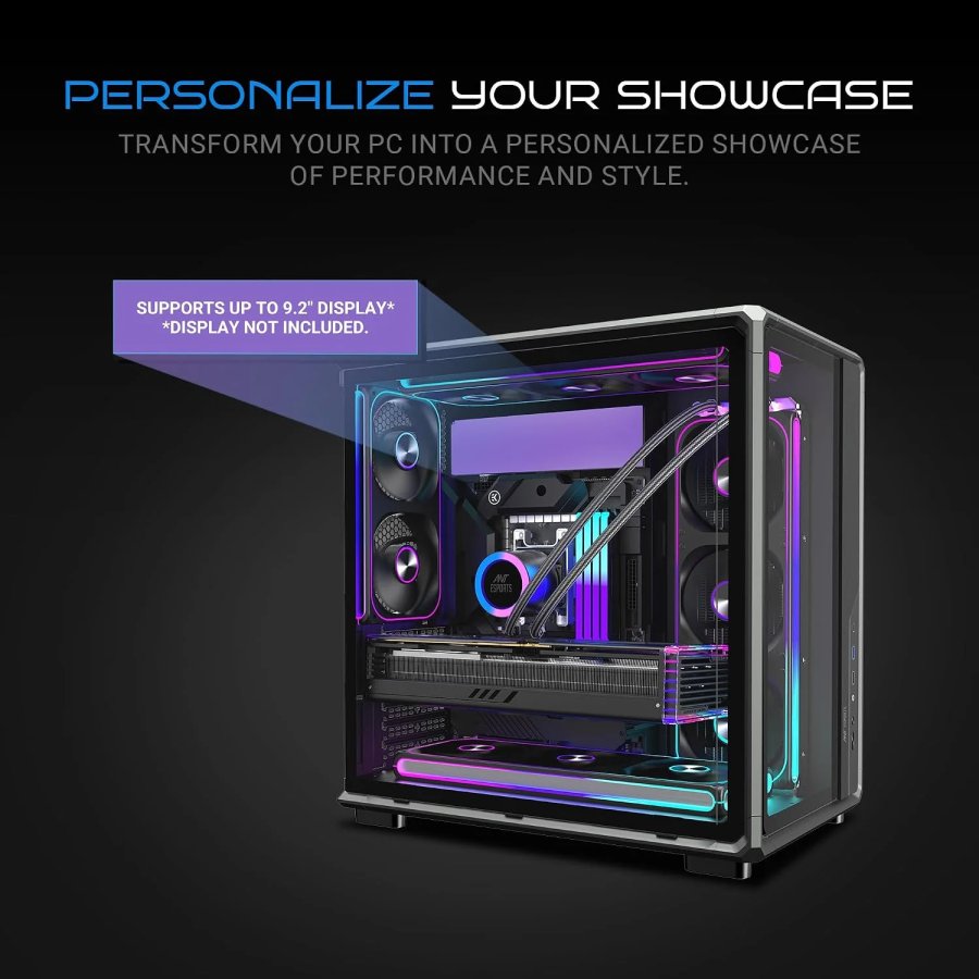 Ant Esports Crystal X8 ATX Mid-Tower Gaming Cabinet (Black)