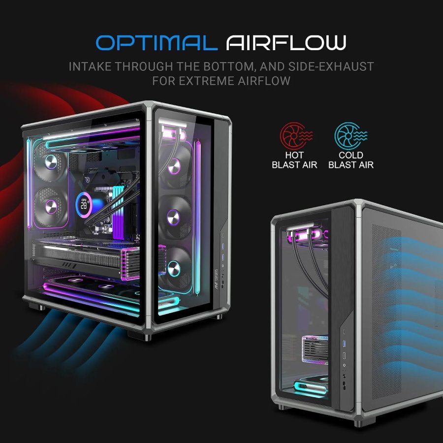Ant Esports Crystal X8 ATX Mid-Tower Gaming Cabinet (Black)