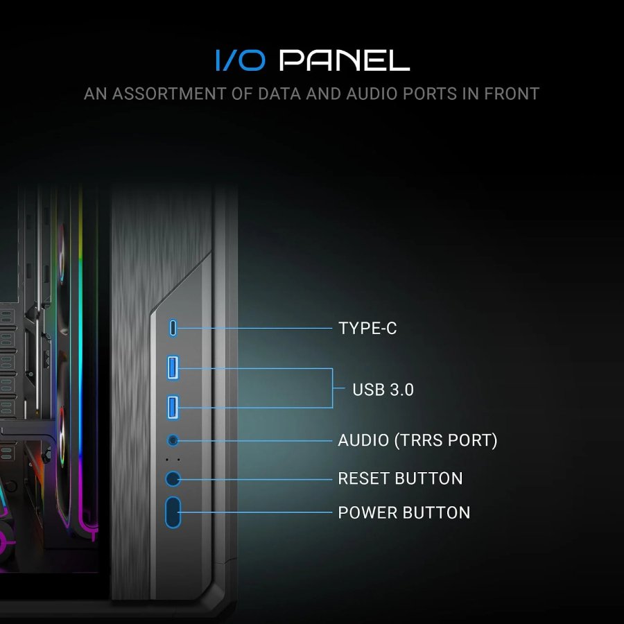 Ant Esports Crystal X8 ATX Mid-Tower Gaming Cabinet (Black)