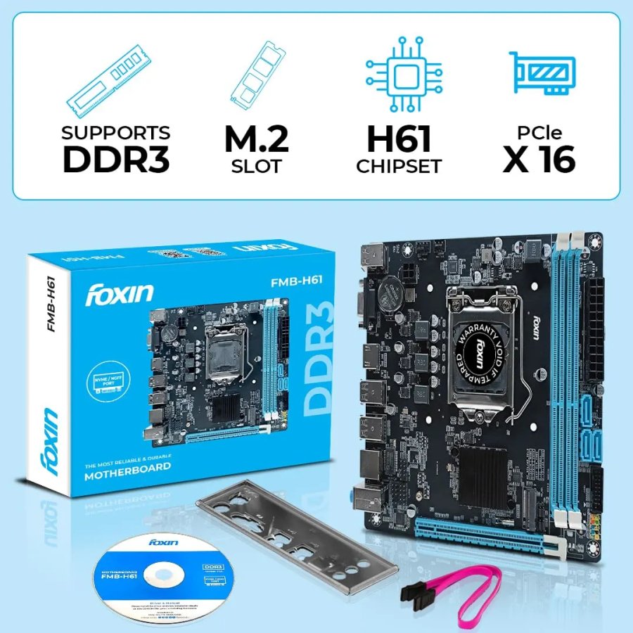 Foxin H61 DDR3 NVMe Motherboard for Intel 2nd/3rd Gen