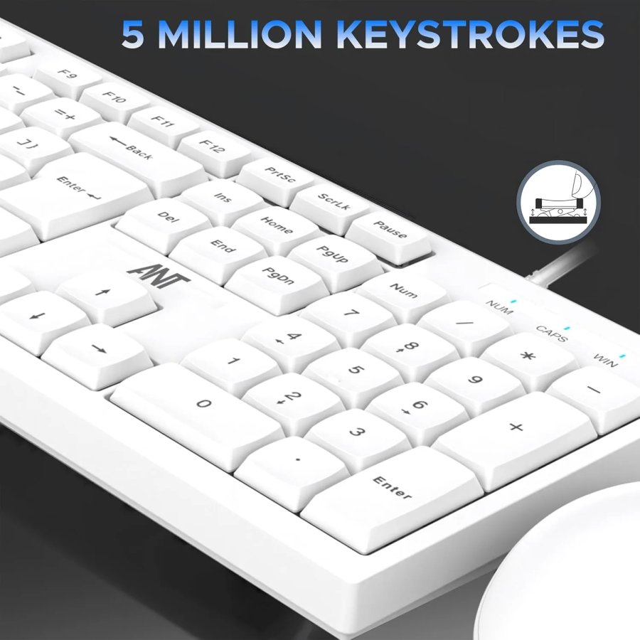 Ant Esports Master 10 Wired Keyboard & Mouse Combo (White)