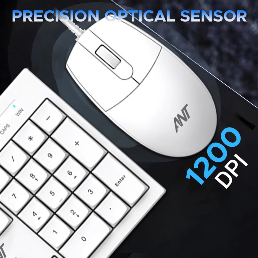 Ant Esports Master 10 Wired Keyboard & Mouse Combo (White)